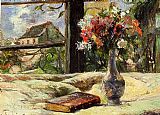 Paul Gauguin Vase of Flowers and Window painting